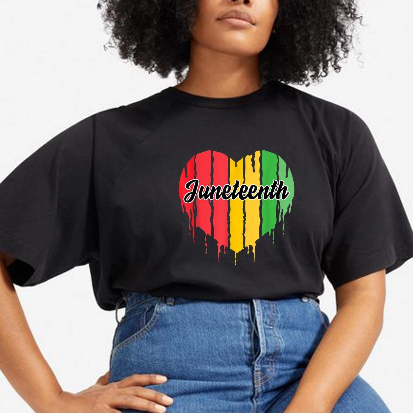 

Retro Juneteenth Heart T-shirt, Juneteenth African American Independence Day Tee XL