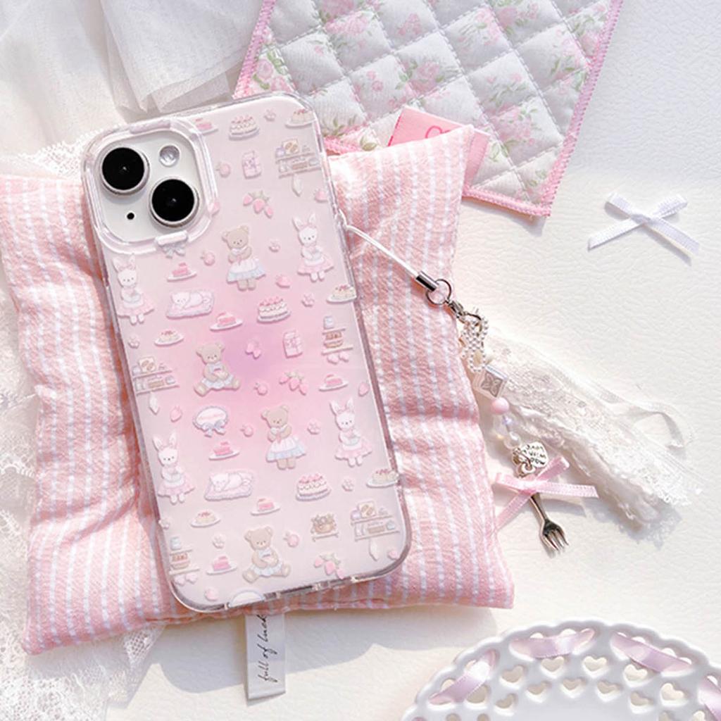 Handmade Phone Strap In Princess Dream Style Delicate Beaded Phone Case Chain Sophisticated Sweet Keychain Pendant Charm