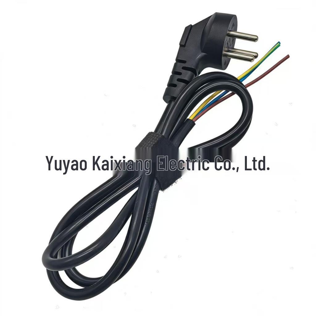 Israeli Three-Pin Angled Power Cord 3-Core, 0.75/1.0/1.5 SQ, Bare Wire