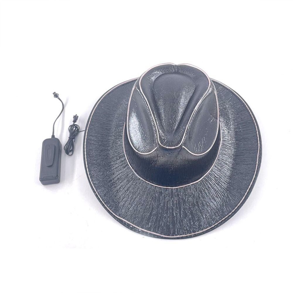 Cosplay Party Hats Neon Halloween Hats Colorful Western Cowboy Hat LED Luminous Cowboy Hat Kids