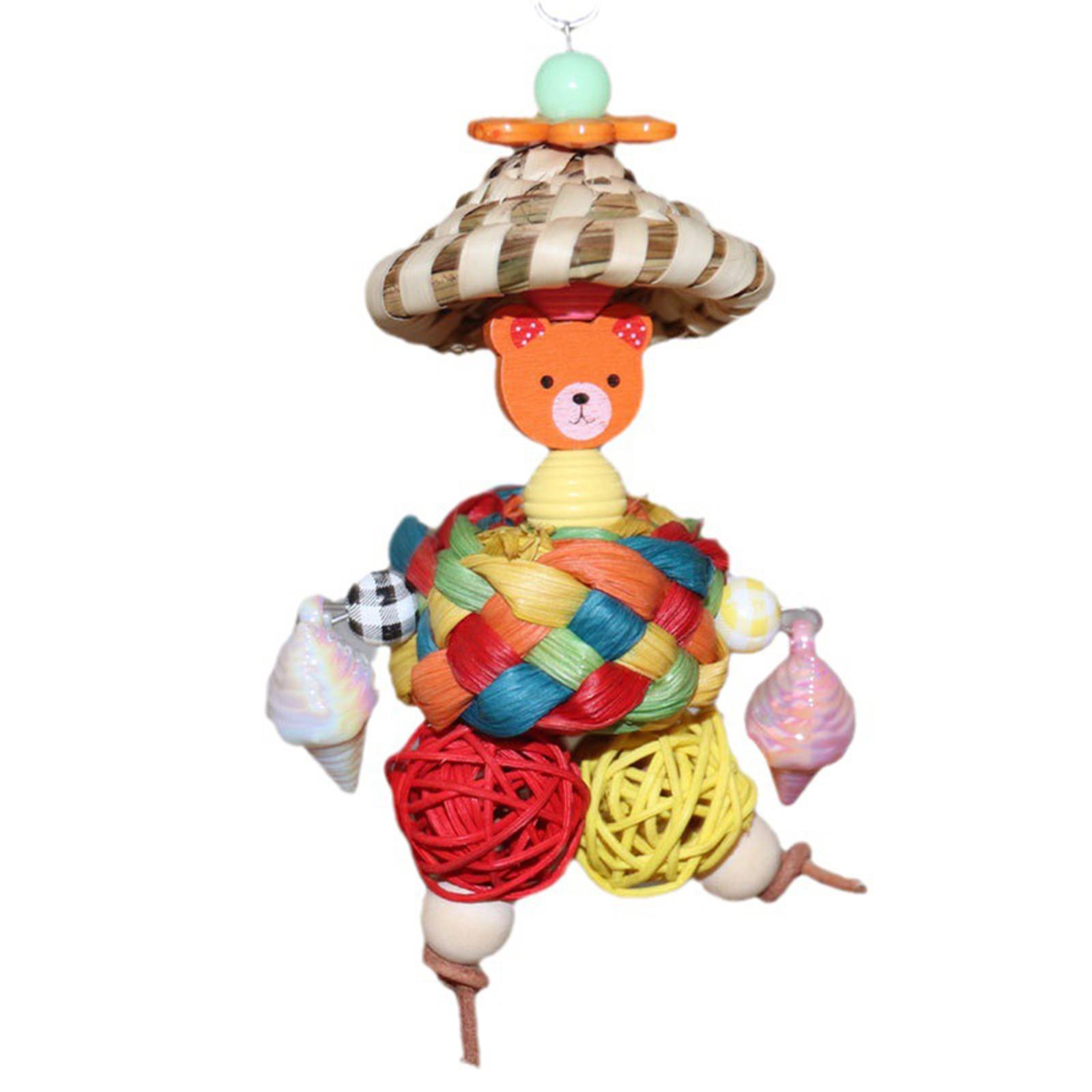 

Bird Chewing Toys Parrot Shredder Toy Relieve Boredom Colorful Hanging Scarecrow Parrot Cage Foraging Toy 10 x 38CM(38g)#1