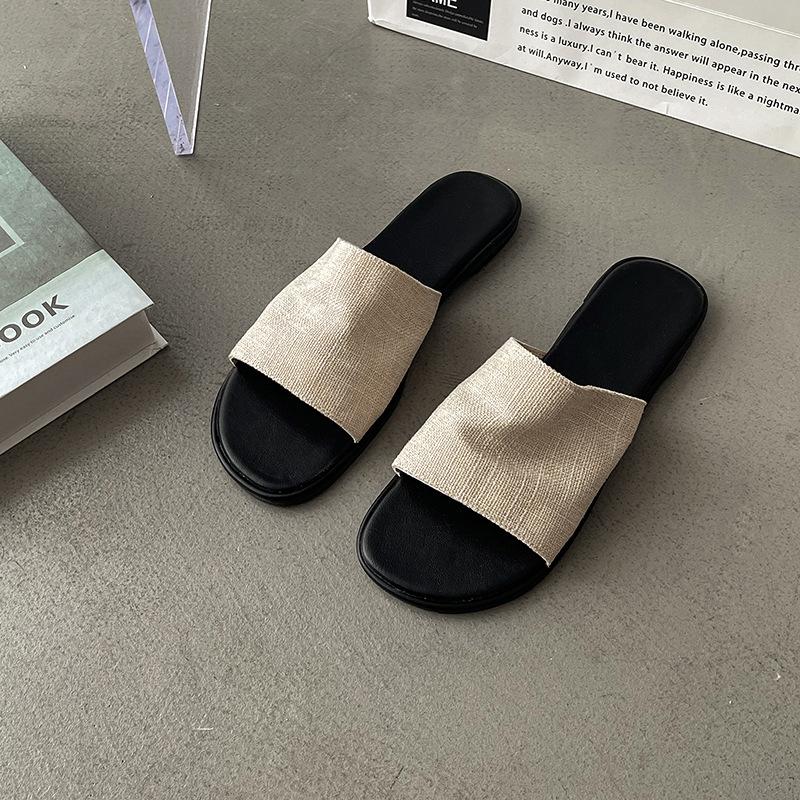 

Ретро Мори сандалии шлепанцы женские 2025 лето новая носка мягкая подошва пляжный отпускной стиль сандалии на плоской подошве 40