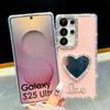 Handmade Sparkly Diamond Heart Mirror IMD Phone Case, Compatible with Samsung S23 Ultra/S24/S25 & A07/A15/A16/A17/A26/A35/A36/A55/A56