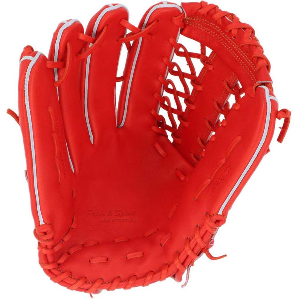 ZETT Pro Status Hard Baseball Glove Deep Size Made In Includes Glove BPROG771 (5800), Left-Handed Throw, Orange, 9, Japan, Bag,