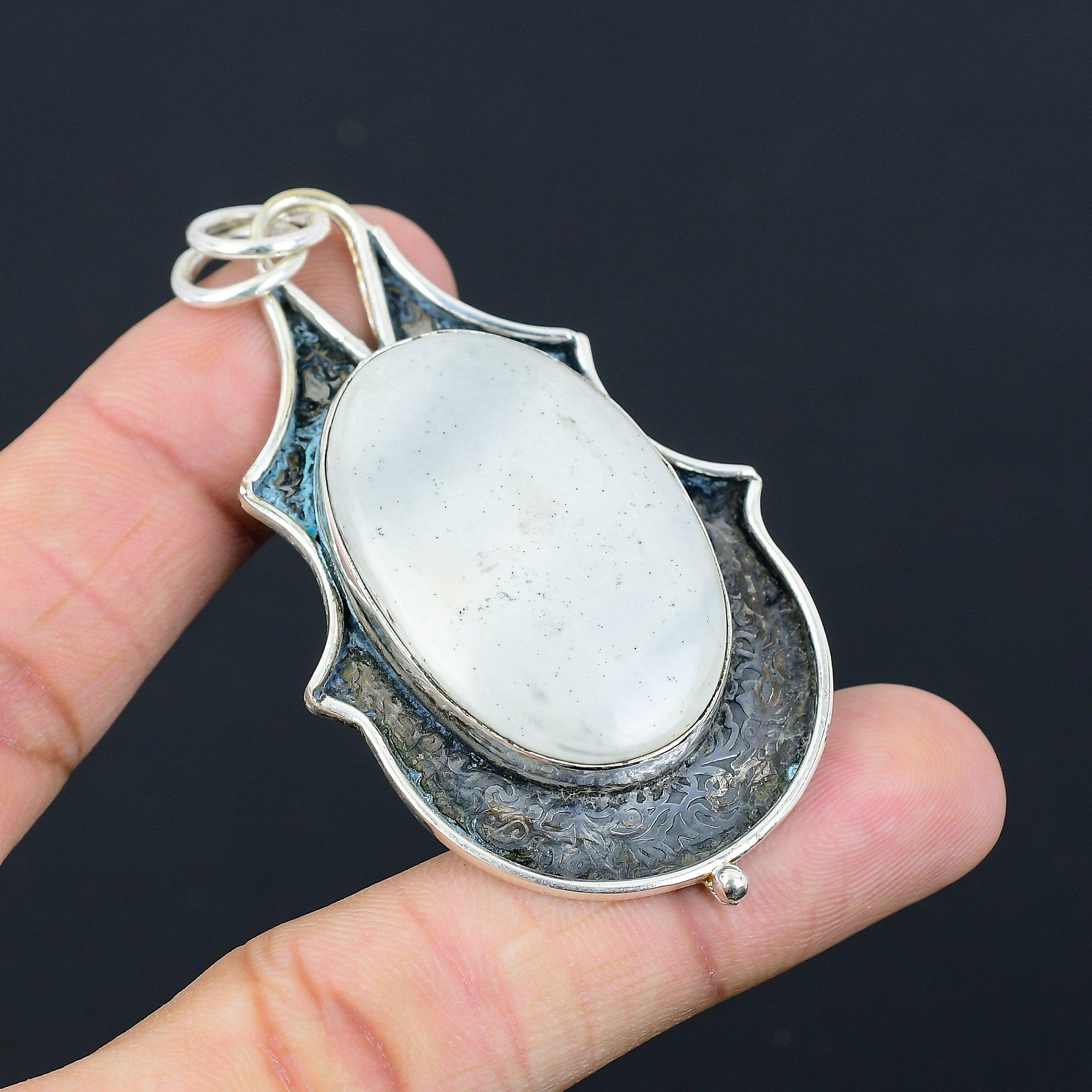 Sisters Day Deal 925 Sterling Silver Polychrome Jasper Gemstone Pendant Jewelry