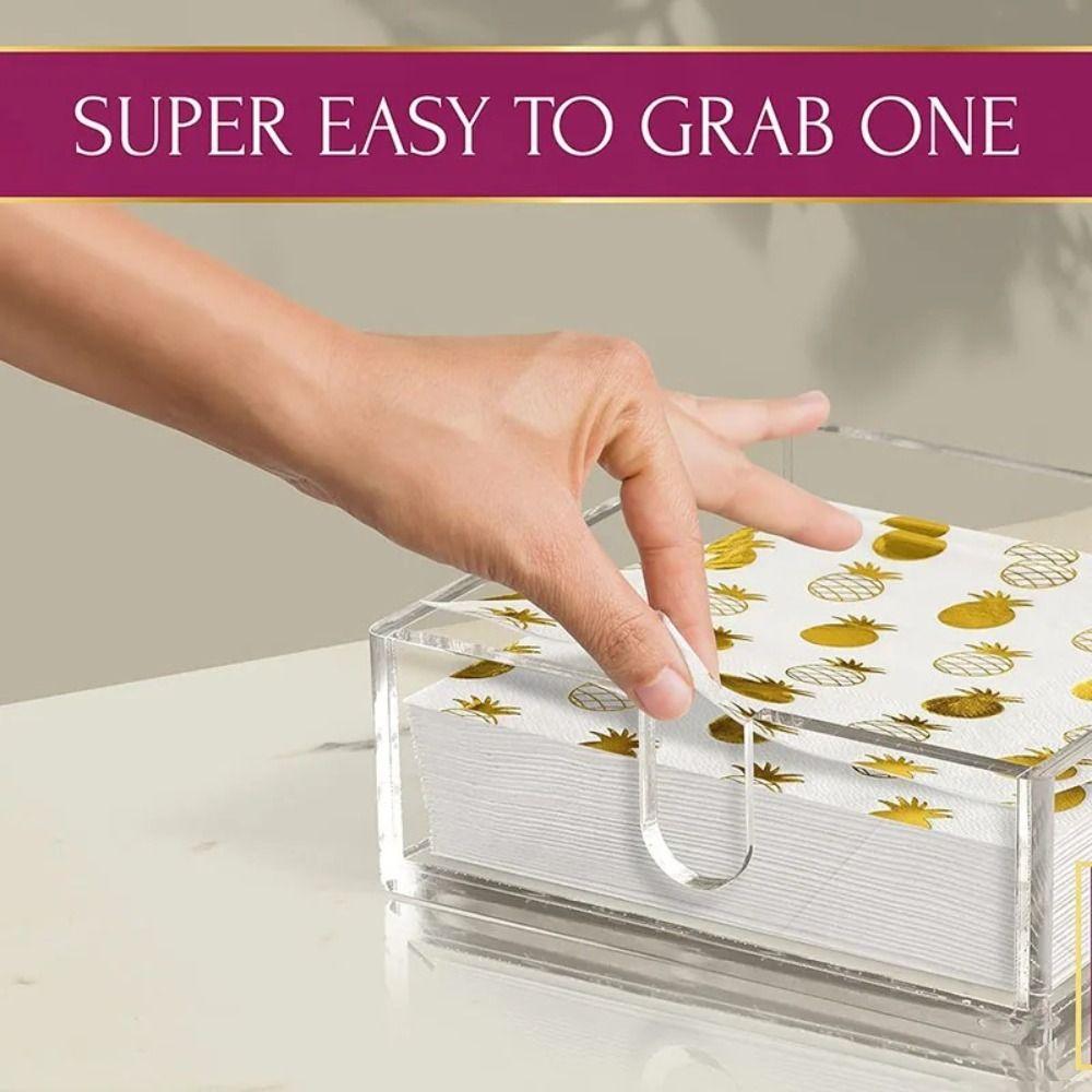 Acrylic Tissue Box Modern Guest Towel Holder Household Tissue Paper Dispenser Case  Restaurant