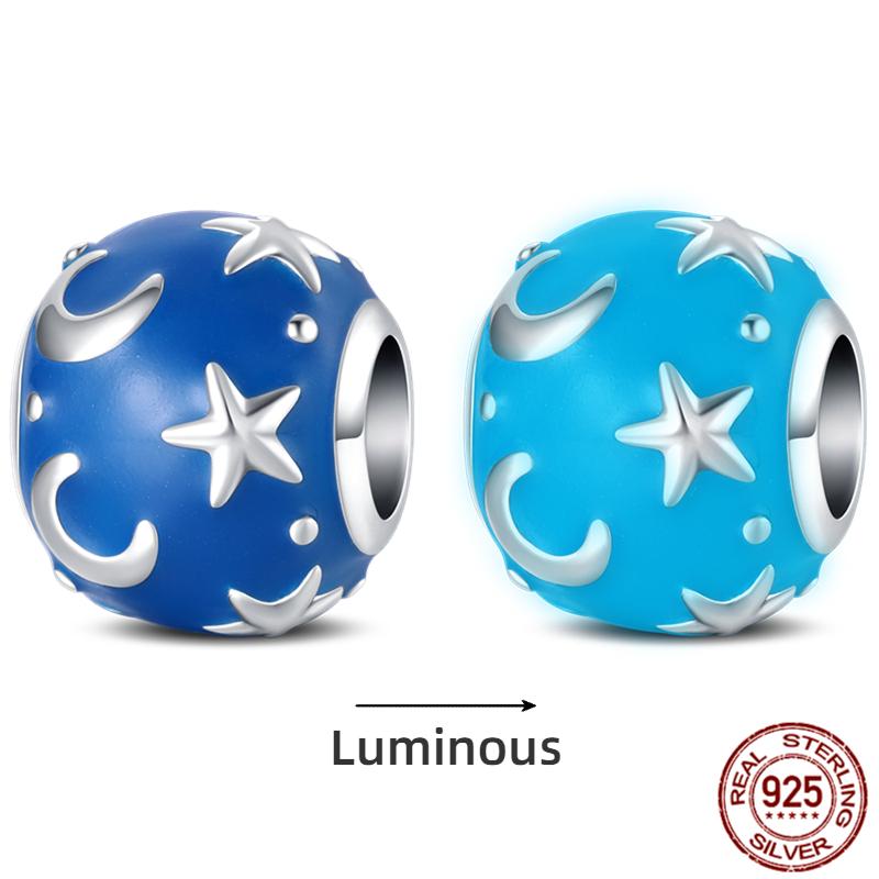 Copper Ocean Series Octopus Turtle Luminous Charms Fit 4Mm Hole Diameter Bracelet Charm Beads Necklace Diy Female Jewelry