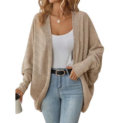 Autumn and Winter Women's Knitted Cardigan Fashion Bat Sleeve Cardigan Loose Knitted Jacket