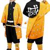 Adulte/enfants Anime Agatsuma Zenitsu Cosplay Costume Perruque Chaussures Hommes Kimono Jaune Cape Tenues