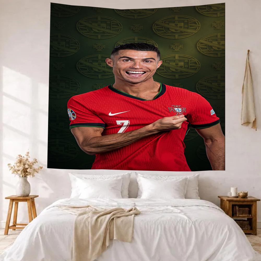 Cristiano Ronaldo Wall Decor Tapestry Art For Pet Memorial Birthdaywedding Party Backdrop Family Gift