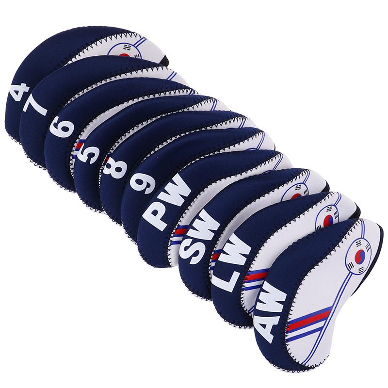 10Pcs/Set Golf Club Iron Head Cover Protector Neoprene Golf Protective Headcover