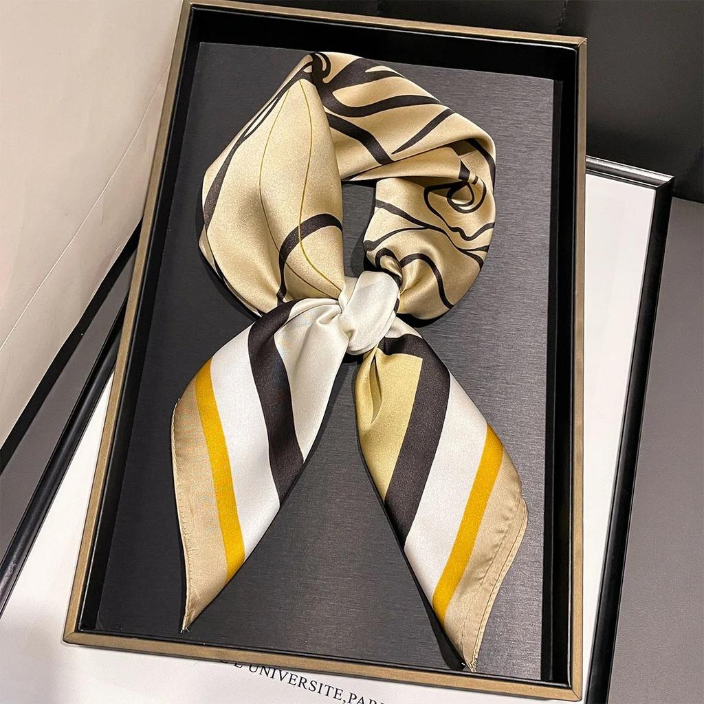 Paisley Floral Print Silk Square Scarfs For Women Decorate Neck Ties 70*70Cm Kerchief Lady Hijab Female Neckerchief Wraps Soft