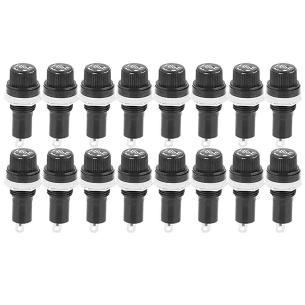 20PCS 5x20mm Screw Cap Fuseinf Holder Black Glass Tube Fuseing Holder  Auto Stereo Installation