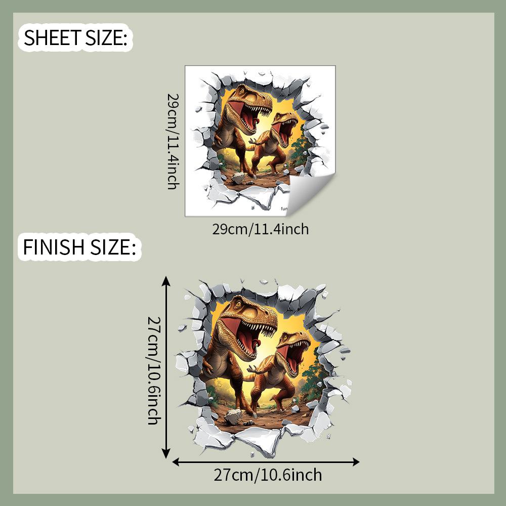 

Simulated Wall-breaking Dinosaur Bathroom Toilet Toilet Beautification and Decoration Stickers fun-m420