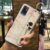 Kickstand Durable Phone Case For ZTE Blade A71/Optus X Swift 5G Back Cover Soft case Flower Fashion Design Lanyard Ring