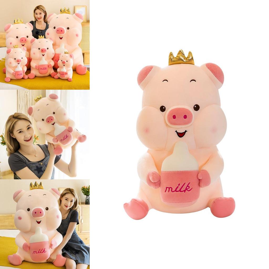 Adorable Crown Pig Plush Toy With Soft Feather Cotton Filling For Kids And Collectors