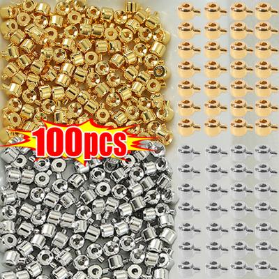 10/100pcs Positioning Beads Handmade DIY Bracelet Necklace Closing Clip Wire Rope Fishing Line Positioning Buckle Accessories