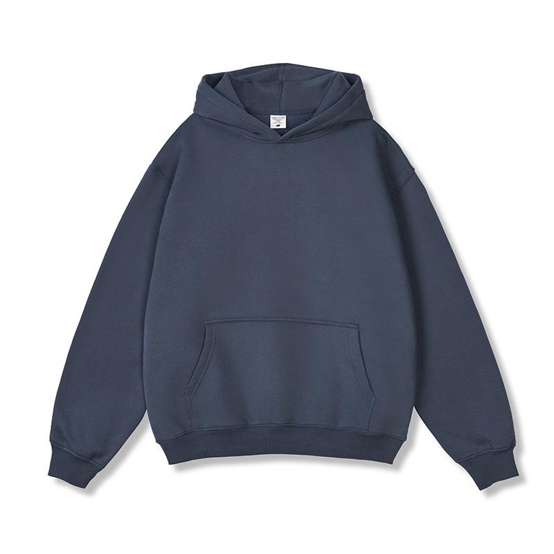 2025 Men's Fleece-Lined Oversized Hoodie - Solid Color, Thick, Winter/Autumn Streetwear Jacket