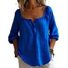 Damen Oberteile V-Ausschnitt Langarm Locker Geschnittene Bluse Einfarbig Dehnbares Halsband Tops Arbeit Party Date Kleidung