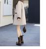 Versatile Color-Block Doll Collar Wool Coat: Korean Style, Mid-Length, Age-Reducing, Petite Loose Fit for Women (Autumn/Winter)