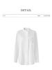 Simple Elegant Tencel Cotton Beaded Sequin Embroidered Loose Long Sleeve Women's Spring Shirt