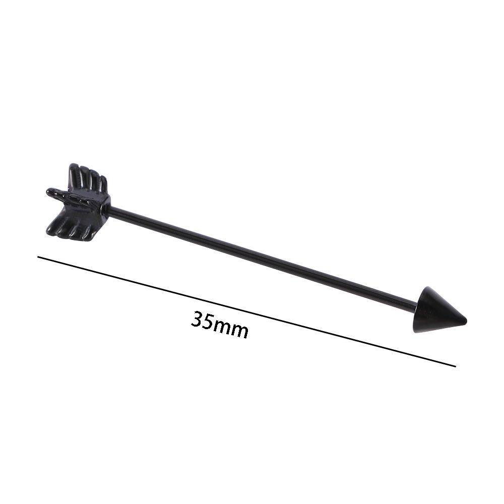 Schraube 35mm Silber Schwarz Industriell Barbell Schmuck Stecker Ohrring Pfeil Piercing Ohrknorpel