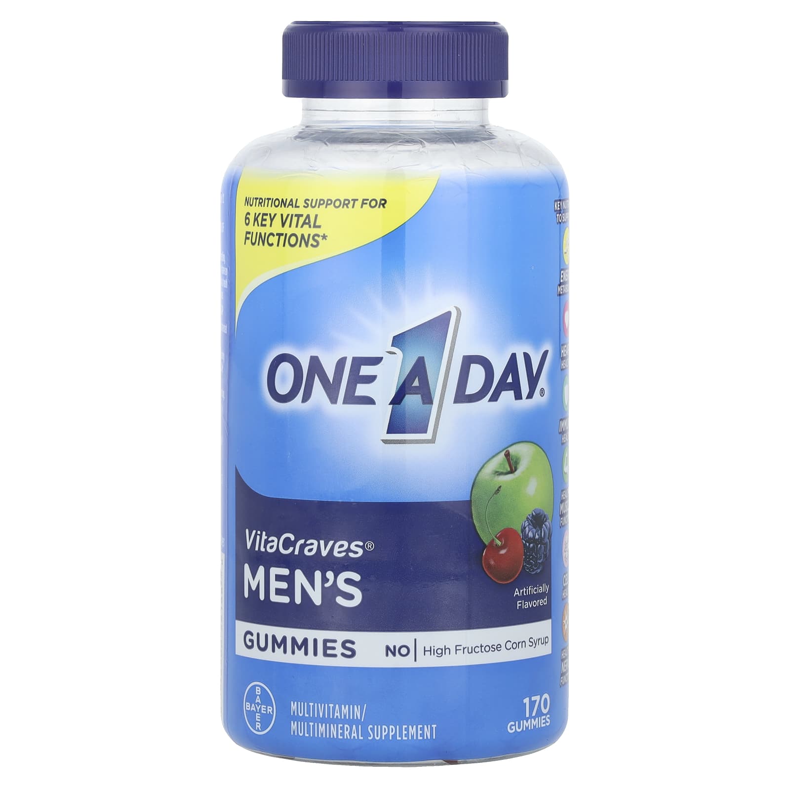 

One-A-Day, Vitacraves for Men, Multivitamin/Multimineral Supplement, 170 Gummies