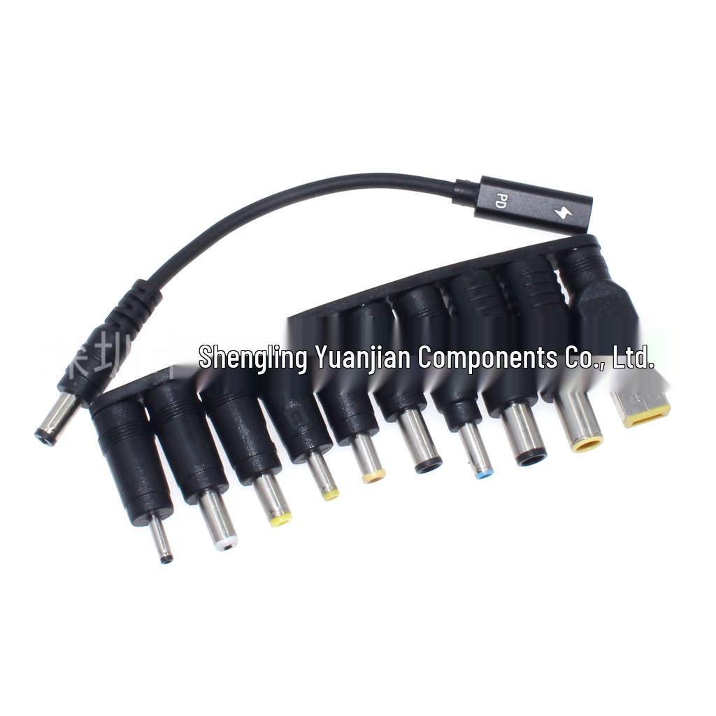 10-Piece Laptop Power Adapter Set with PD65W Charging Cable