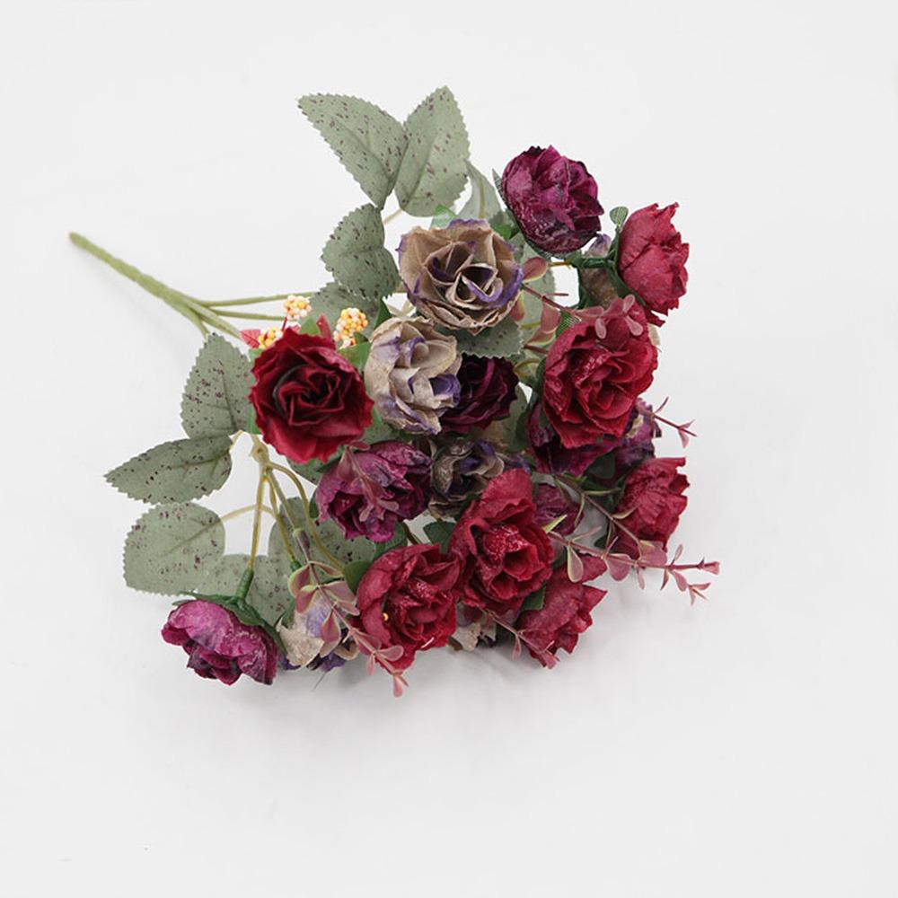Multicolor Rose Bouquet Artificial Flower 21 Heads Simulation Flowers New Faux Rose Flower  Gifts