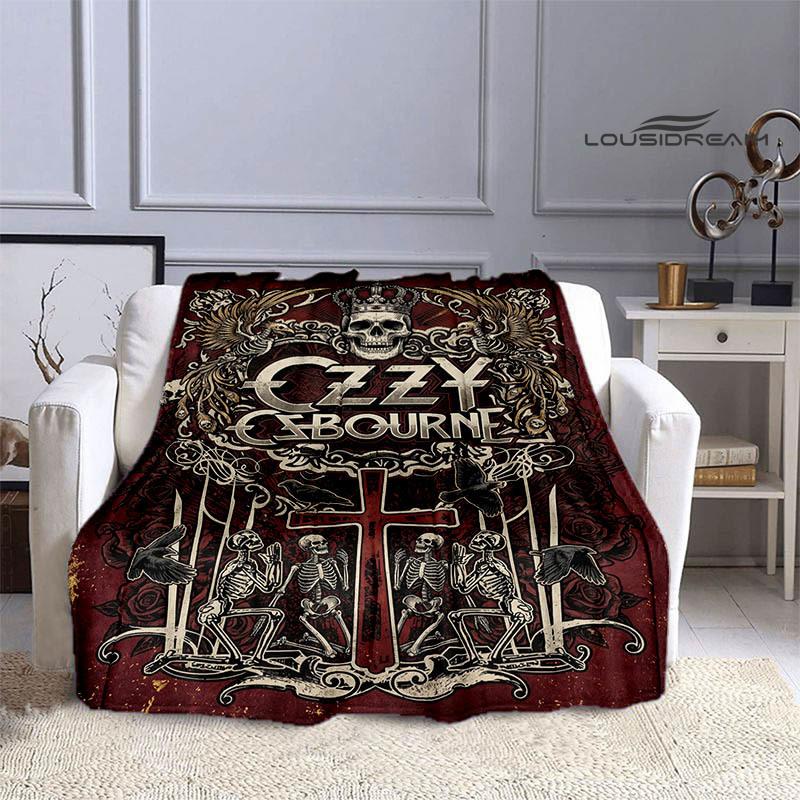 Ozzy osbourne printed blankets picnic blanket Warm Flannel blankets Soft and comfortable blanket bed linings Birthday Gift