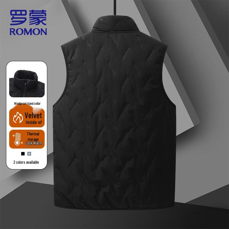 ROMON Men's Autumn Winter Padded Stand Collar Vest