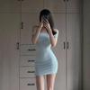 Purely Sexy One-Shoulder Hot Girl Style Waist-Cinching Tight-Fitting Bodycon Dress, New Summer Nightclub Pure Desire Fashion Short Dress for Women