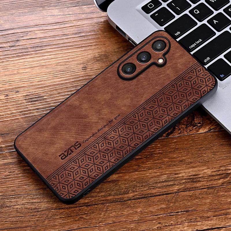 Luxury Soft Leather Business Elite Shockproof CellPhone Cases for Samsung Galaxy M55 Protective Phone Case Protective