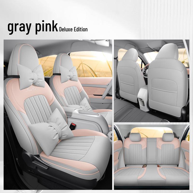 ORA Good Cat GT Universal Leather Car Seat Cover - Cartoon Design, Four Seasons, Full Surround