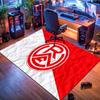 Remo FC Red White Crumpled Paper Shield Logo Print Area Rug Brazilian Soccer Floor Carpet Football Fan Living Room Bedroom Home Decor Mat