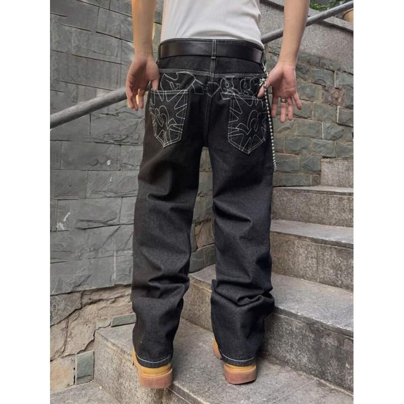 Vintage Embroidered Wide Leg Jeans 2026