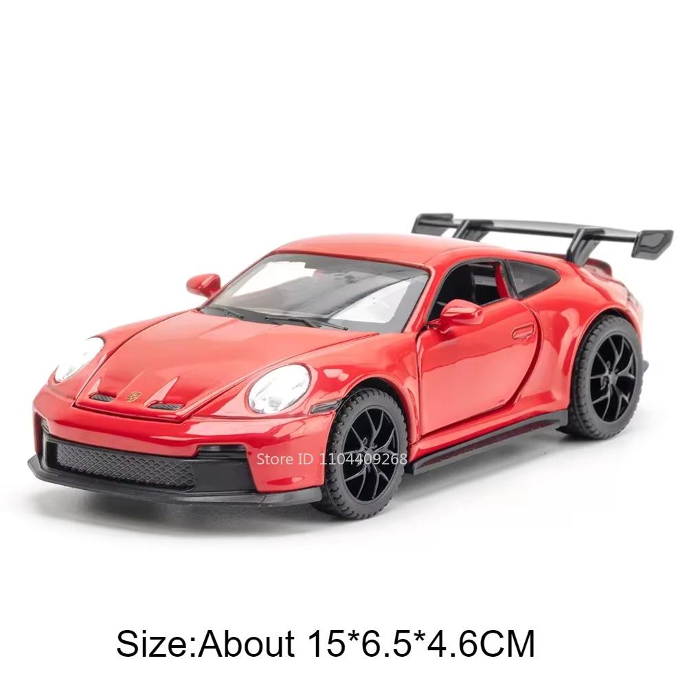 1:32 Scale 911 Dakar Gt3 Sports Car Model Toy Alloy Body Doors Opened Supercar Models Sound Light Police Cars Kids Presents