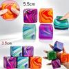 Needoh Nice Cube Rhyolite Swirl Solid Mixed Colors Safe Maltose Soft Texture Stress Relief Squeeze Toy For Desktop Heal Ornament
