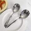 Shell Shape Stainless Steel Spoons French Table Serving Spoons Creative Yogurt Spoon  Ice Cream