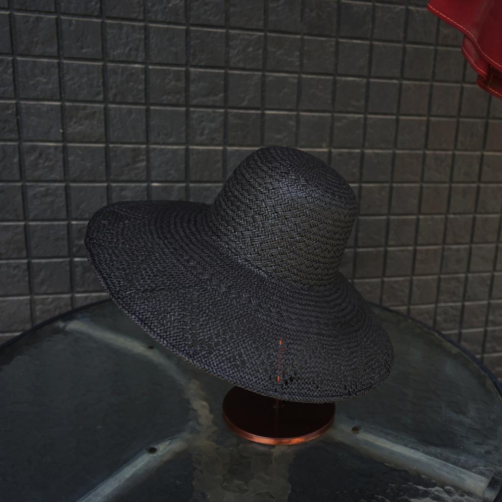 French Retro Hepburn Black Big Brim Hollow Woven Basin Hat Top Hat Women'S Summer Sunshade Sunscreen Vacation Beach Straw Hat