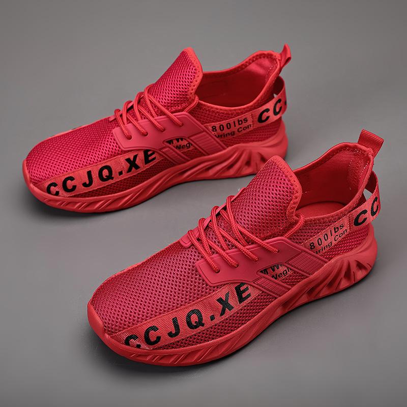 

Flying woven men s shoes mesh breathable lightweight blade shoes casual fashion large size shoes sports running shoes men 46