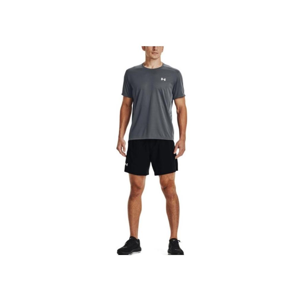 Under Armour Solid Color Crew Neck Short Sleeve T-Shirt Men Tops Gray 1369743-012