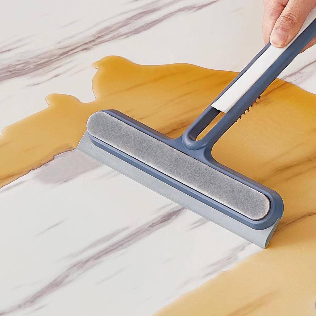 4-in-1 Glass & Mirror Cleaning Tool - Squeegee, Scraper & Brush for Bathroom & Windows