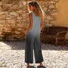 Lässiger ärmelloser lockerer Jumpsuit mit Taschen und verstellbaren Trägern für Damen (lange Länge).