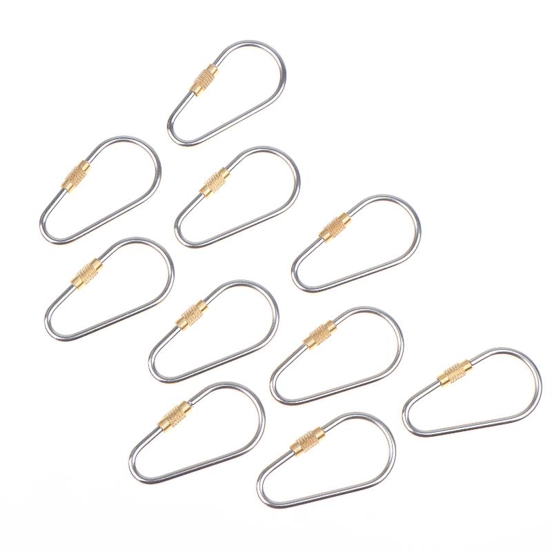 10/20/30Pcs D Type Locking Carabiner Screw Gate Multipurpose D-Ring Anti Lost Clip For Outdoor Hiking Camping And Keychain Use