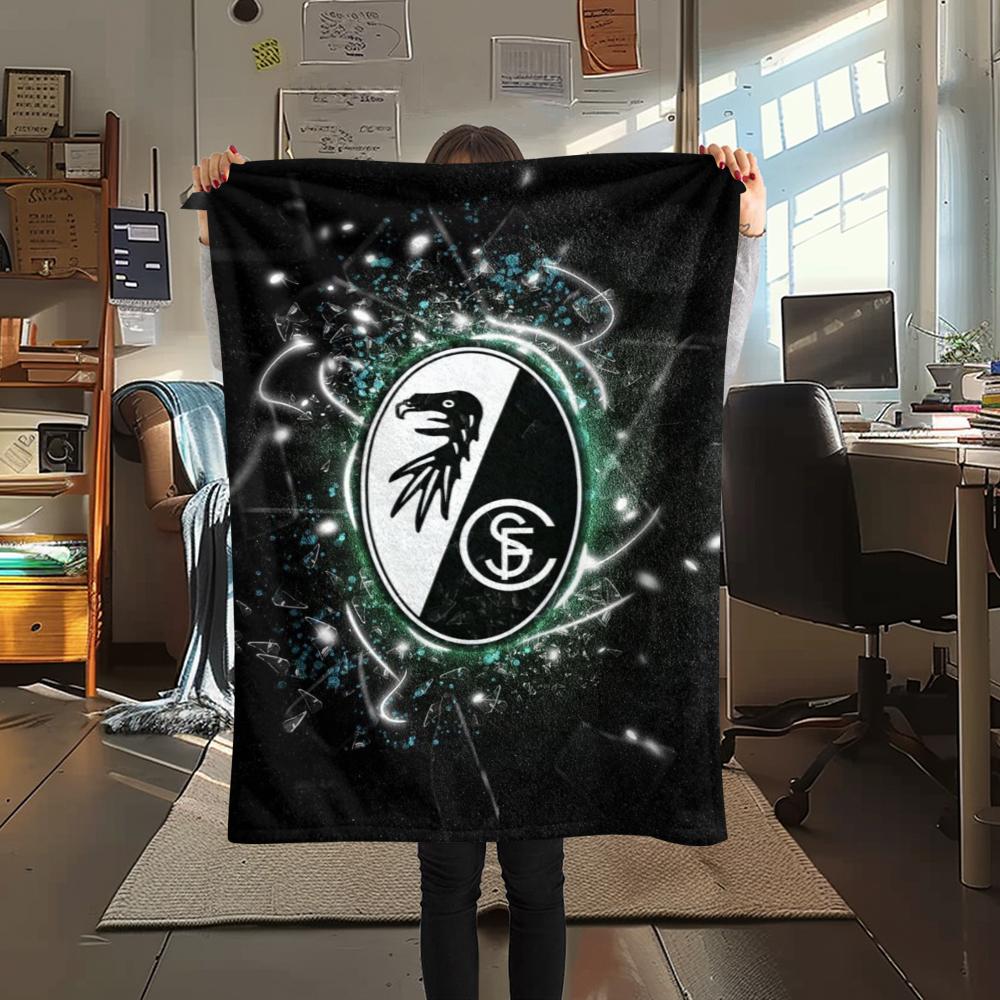 1pc SC Freiburg Print Flannel Blanket, High Quality Comfortable for All Seasons, Home Decor, Warmth and Comfort, Perfect for Christmas Gifts80
