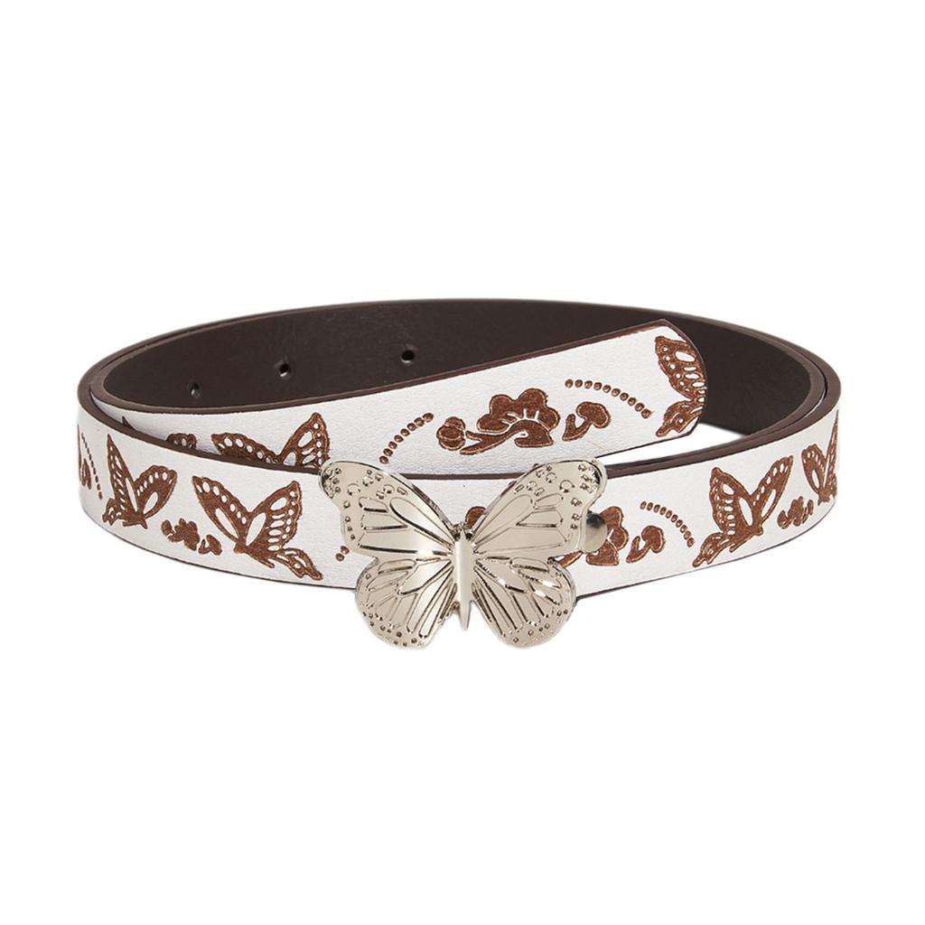 Waist Belt Butterfly Buckle Embossed Chain Costume Belt for Wrap Dress Waist Belt for Suit Skirt Jeans Jewelry