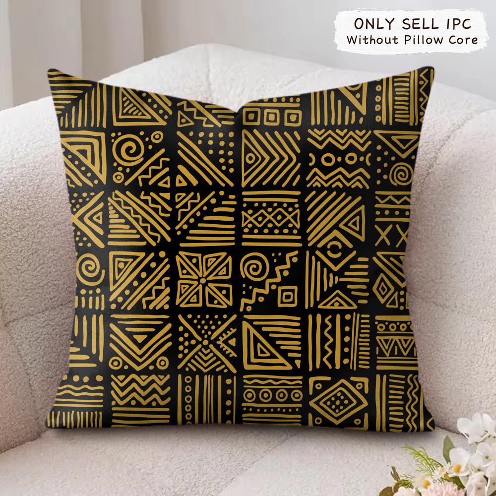 African Tribal Pattern Cushion Cover Soft Plush Fabric DoubleSided Printed Cushion Covers for All Seasons Modern HomeDecor Gift