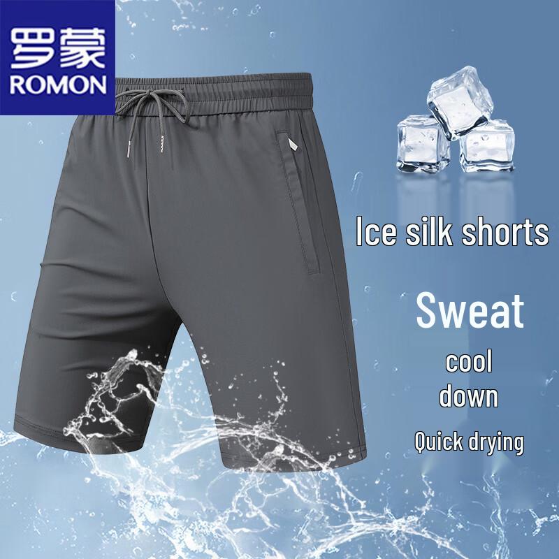 ROMON Men s Ice Silk Casual Sports Shorts 4XL