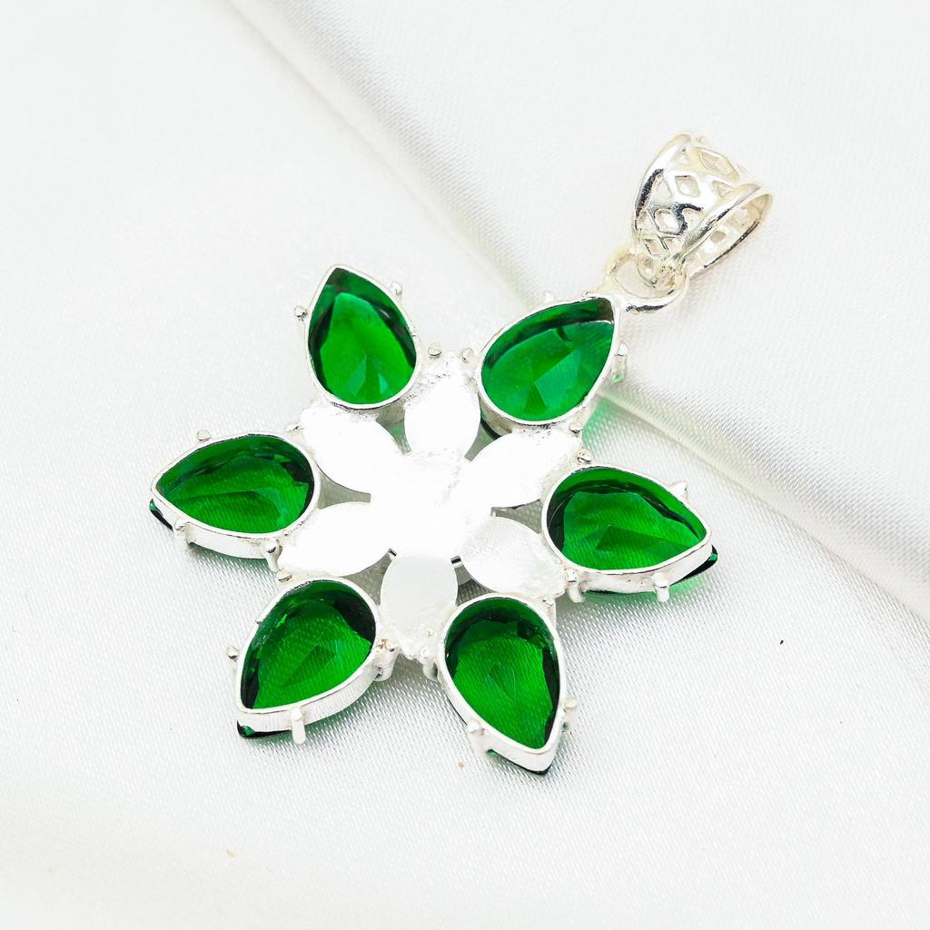 Chrom Diopside Handgefertigter Edelstein Anhänger, 925 Sterling Silber Anhänger, Einzigartiger Design Schmuck Anhänger